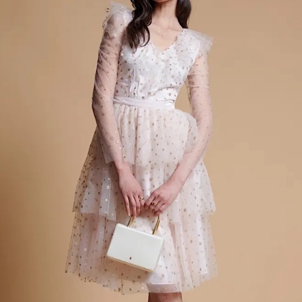 RACHEL PERCELL glitter star tulle dress, SIZE M NEW       0157